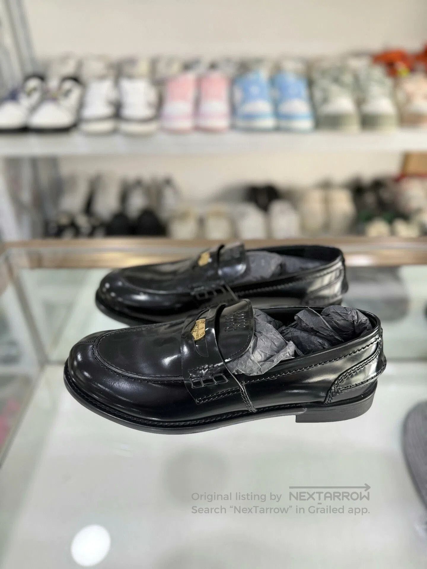 Miu Miu Miu Miu Black Gold Coin Loafers Men 42. Size US 9 / EU 42 - 1 Thumbnail