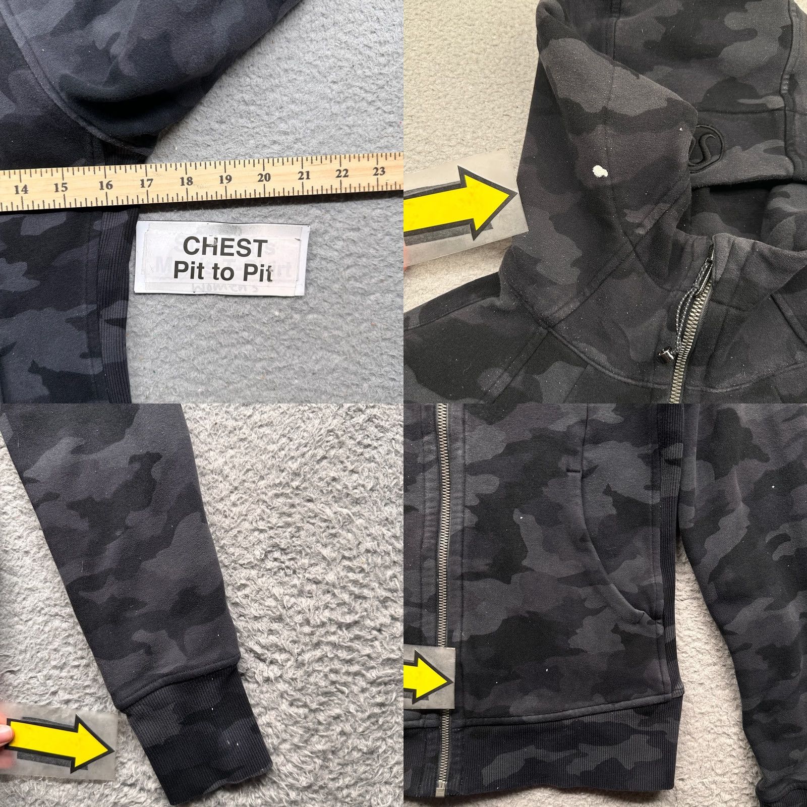 Lululemon VINTAGE? Lululemon Scuba Hoodie Jacket Womens 6 Camouflage Black Gray Full Zip Jacket Womens 6 Black Gray Camouflage Full Zip Mens? Size M / US 6-8 / IT 42-44 - 8 Thumbnail