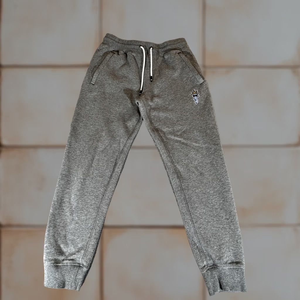 Vintage GOAT USA Jogger Pants Mens Medium Gray Fleece Pocket Zipper Waist Drawstring Athletic Casual Tapered Leg Gym Size US 31 - 1 Thumbnail