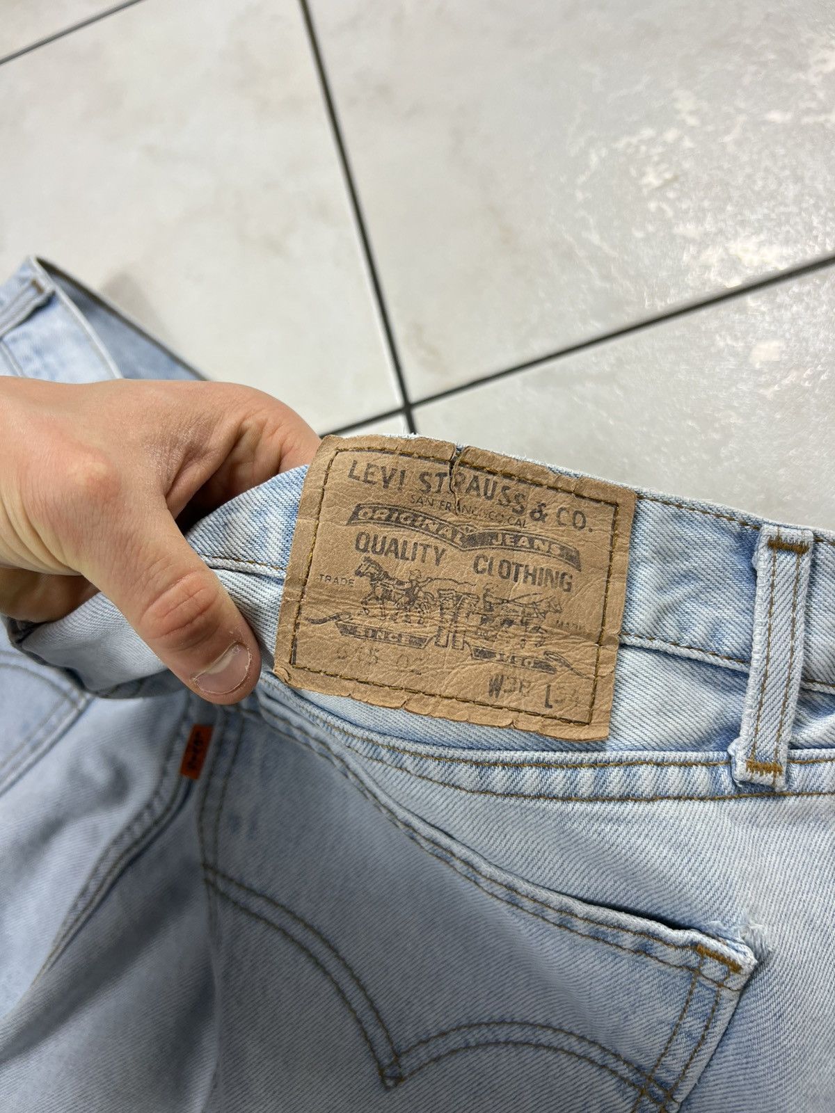 Levi's Vintage 90s Levi’s 615 02 orange tab jeans baby blue denim Size US 38 / EU 54 - 19 Thumbnail