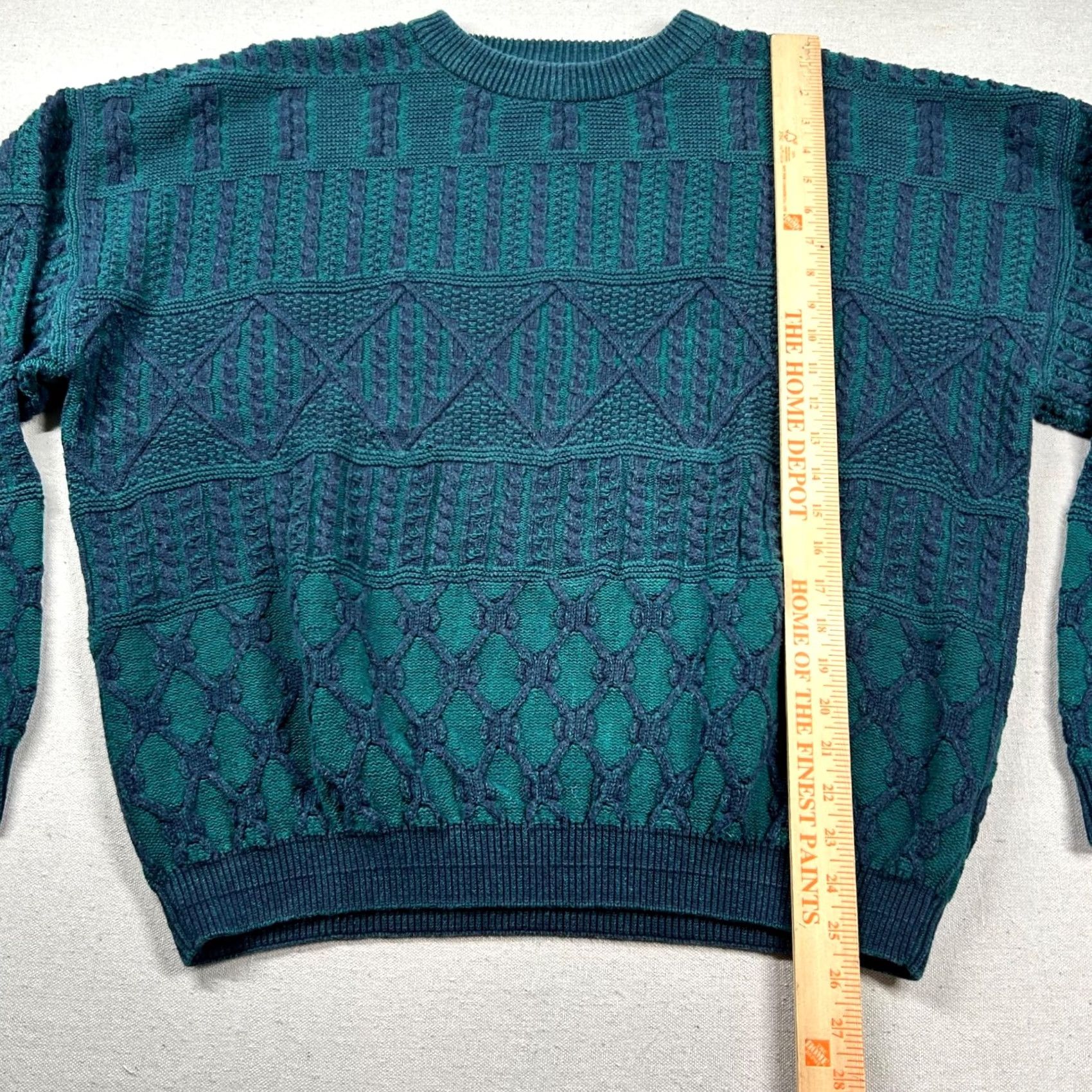 Cutter & Buck VINTAGE Cutter Buck Sweater Mens XL Cable-Knit Geometric 90s Crewneck Blue Cotton Geometric Mens XL Sweater Size US XL / EU 56 / 4 - 5 Thumbnail