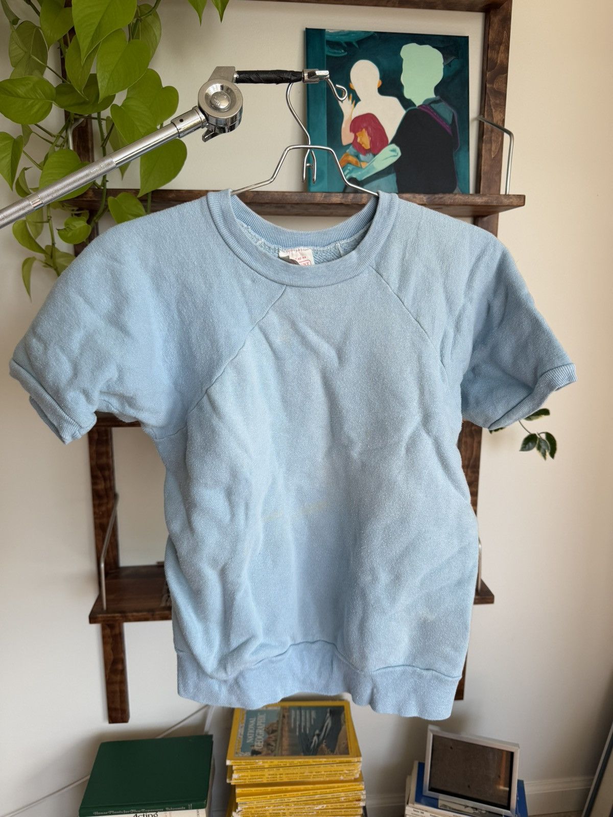 Vintage Distressed 60s Sweatshirt Short Sleeve Size US L / EU 52-54 / 3 - 1 Thumbnail
