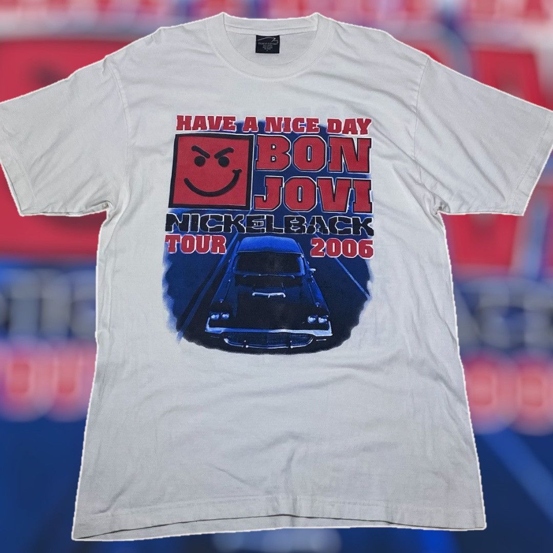 Band Tees × Vintage Bon Jovi x Nickelback Tour 2006 Band Tee Size US L / EU 52-54 / 3 - 1 Thumbnail