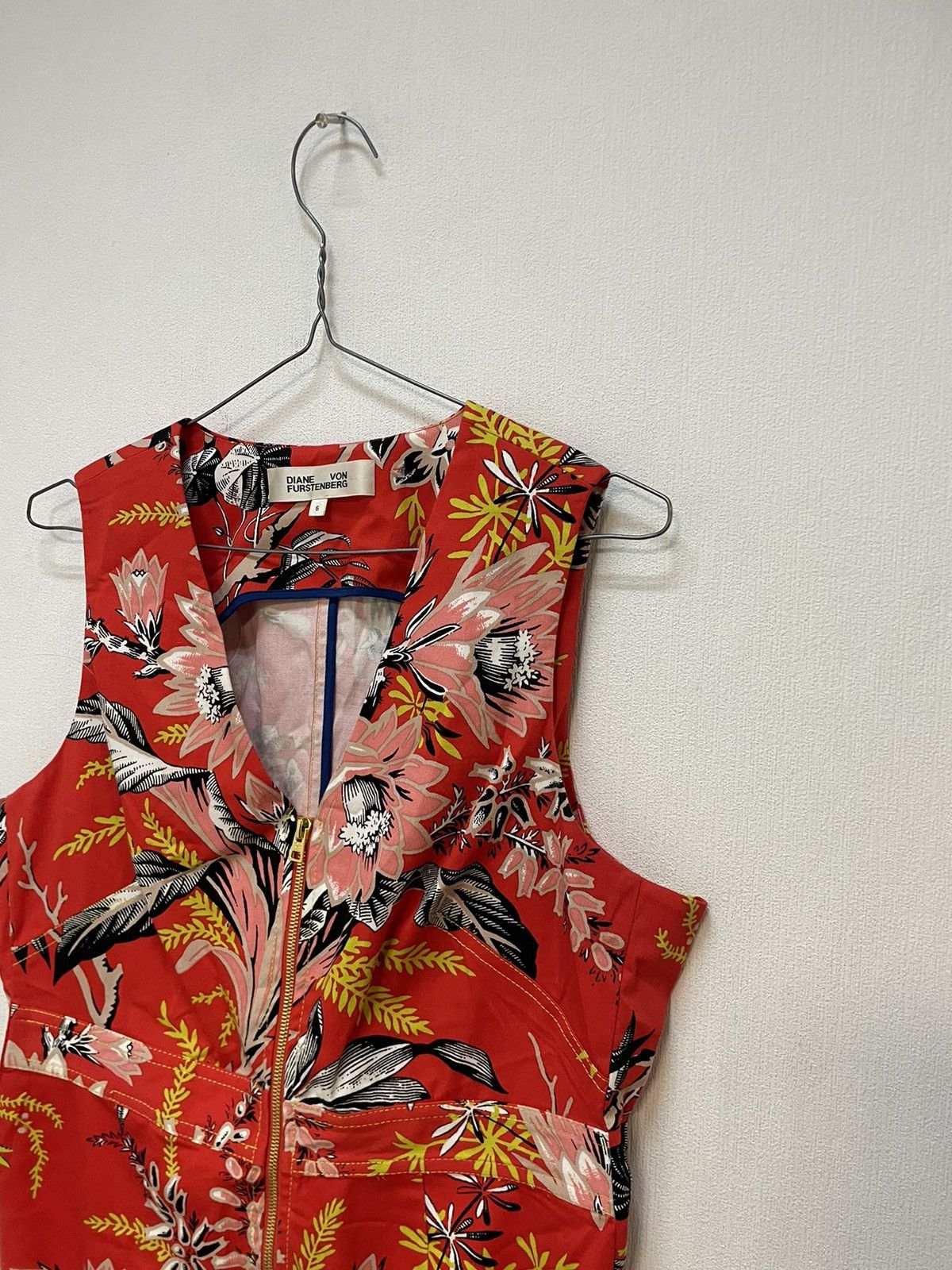 Diane von Furstenberg × Japanese Brand Diane Von Furstenberg Zip Front Sheath Dress Avalon Poppy Size M / US 6-8 / IT 42-44 - 10 Thumbnail