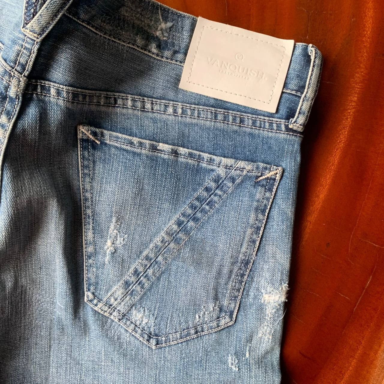 Vanquish Vanquish Distressed Patchwork Punkers Light Blue Denim Pants Size US 34 / EU 50 - 9 Thumbnail