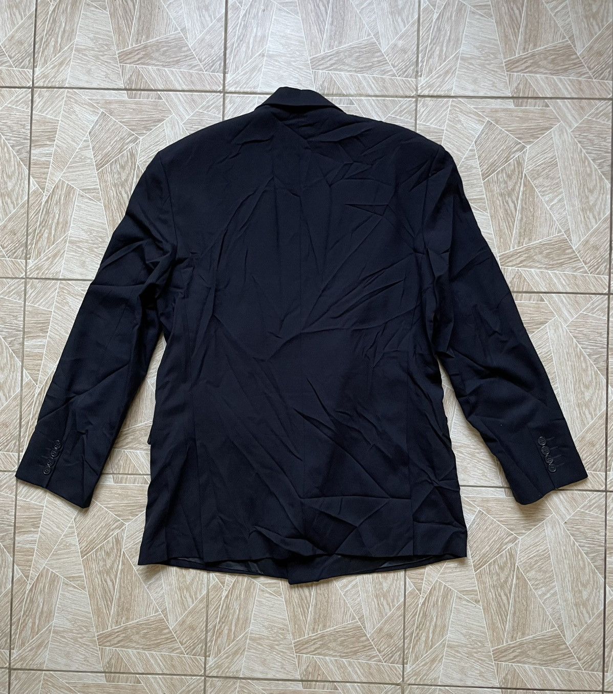 Vintage Mario Dessuti Blazer Jacket Black Double Breasted Peak Size US M / EU 48-50 / 2 - 8 Thumbnail