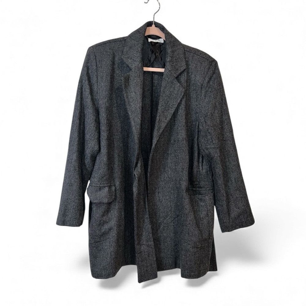 THAKOON Thakoon Italian-Made Herringbone Attached Belt Coat – Size Size M / US 6-8 / IT 42-44 - 2 Thumbnail