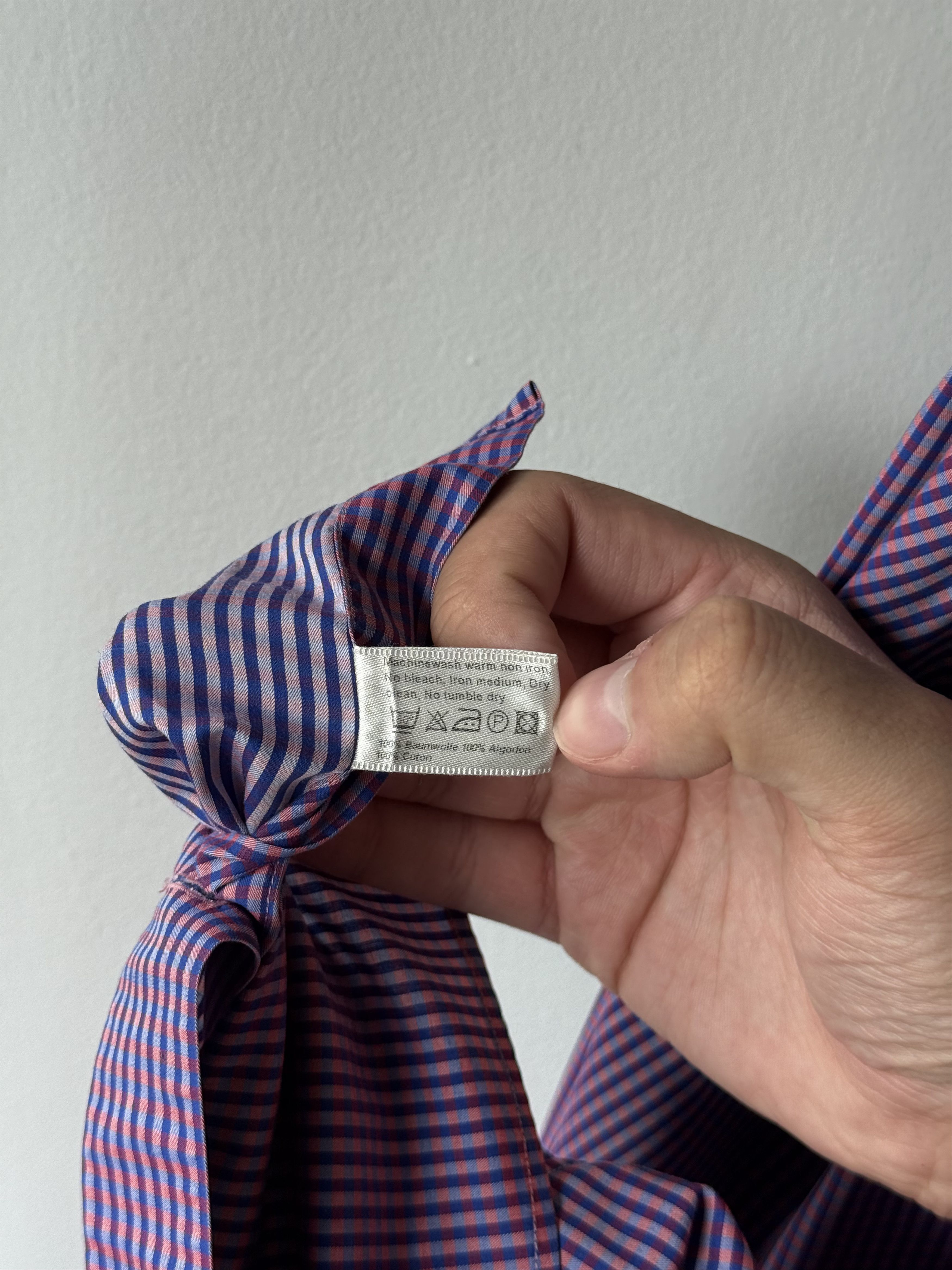 Eton Eton Contemporary Fit Purple Checked Cotton L/S Dress Shirt Size US L / EU 52-54 / 3 - 10 Thumbnail
