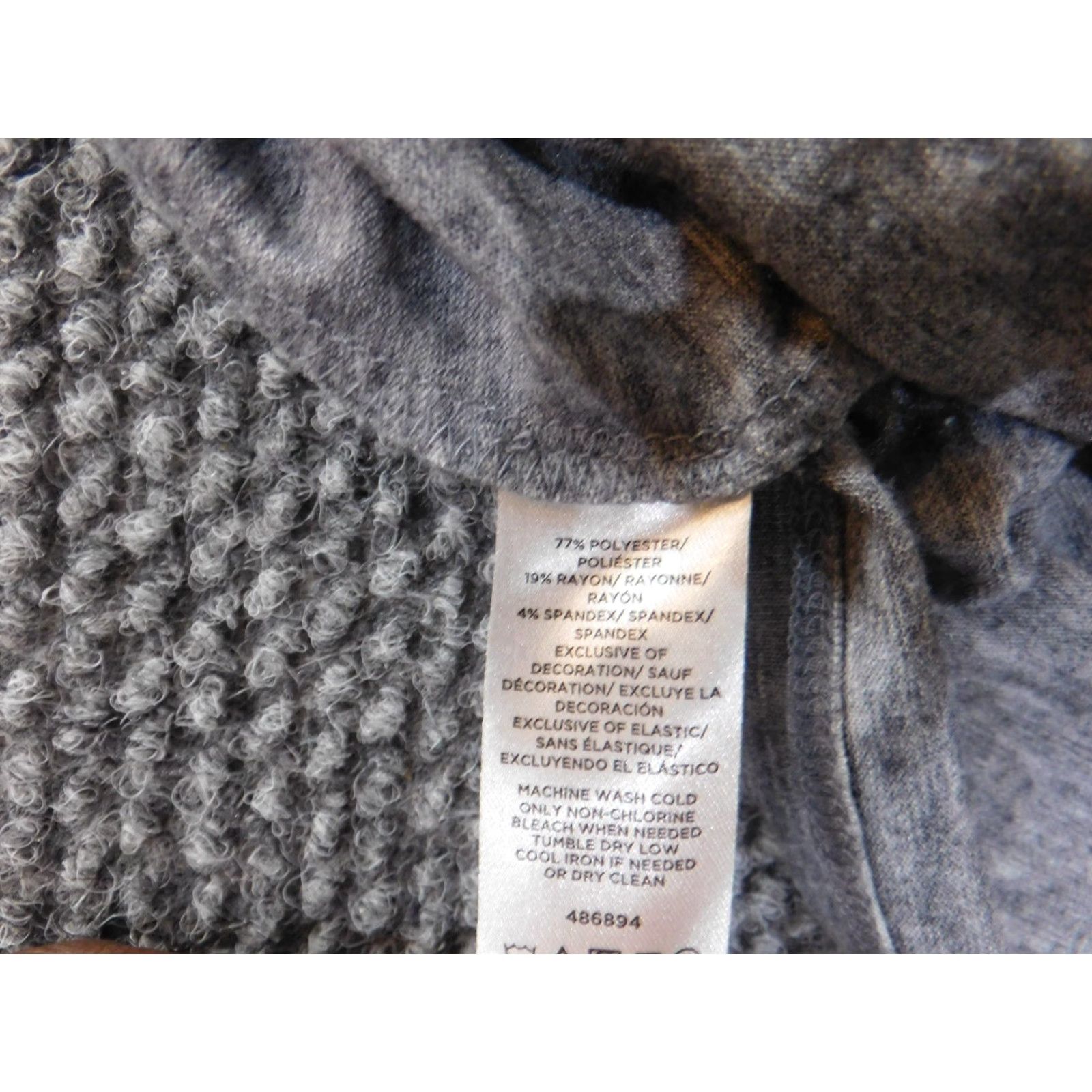 Ann Taylor Ann Taylor Loft Blouse Shirt Petite PS Womens Gray Polyester Spandex Lace Round Neck Long Sleeve Pullover Casual Basic Stretch Modern Classic Shirt Size S / US 4 / IT 40 - 7 Thumbnail