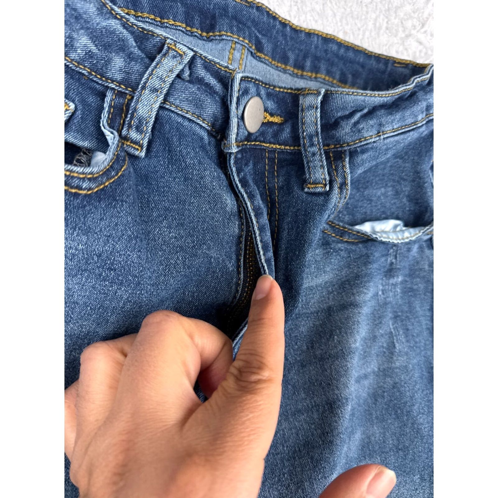Shein SheIn Jeans Flared Denim Blue 26 30in Mid Rise Cotton Blend Stretch Regular Women Pants Vintage No Size 26" / US 2 / IT 38 - 5 Thumbnail