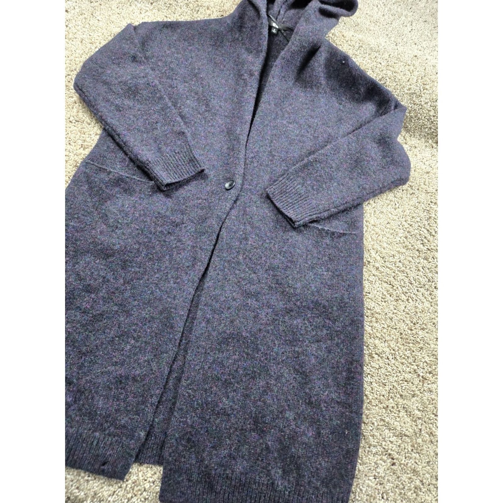 Uniqlo Uniqlo Cardigan Sweater Hooded Medium Womens Purple Wool Pockets Casual Size M / US 6-8 / IT 42-44 - 2 Thumbnail