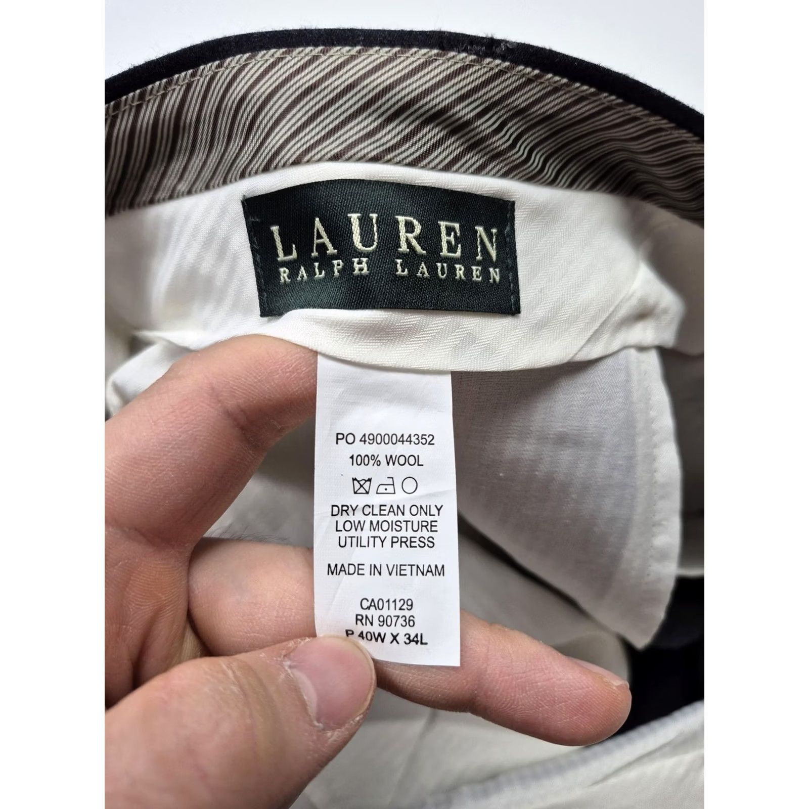 Ralph Lauren Lauren Ralph Dress Mens 40 Gray VTG Pants 40x34 Wool Flat Front NWT Office Size US 40 / EU 56 - 3 Thumbnail