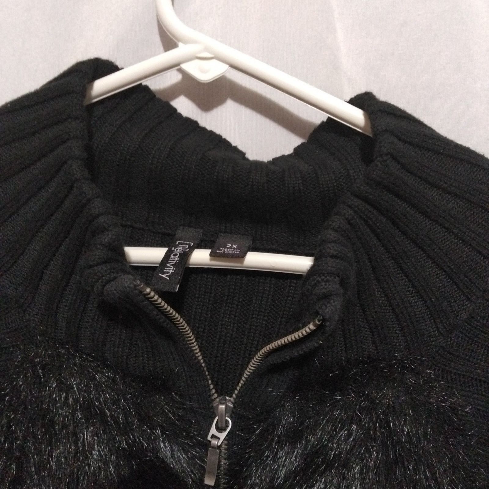 Other Relativity Jacket Women 2xl Black Faux Fur Modern Chic Size XXL / US 16-18 / IT 52-54 - 4 Thumbnail