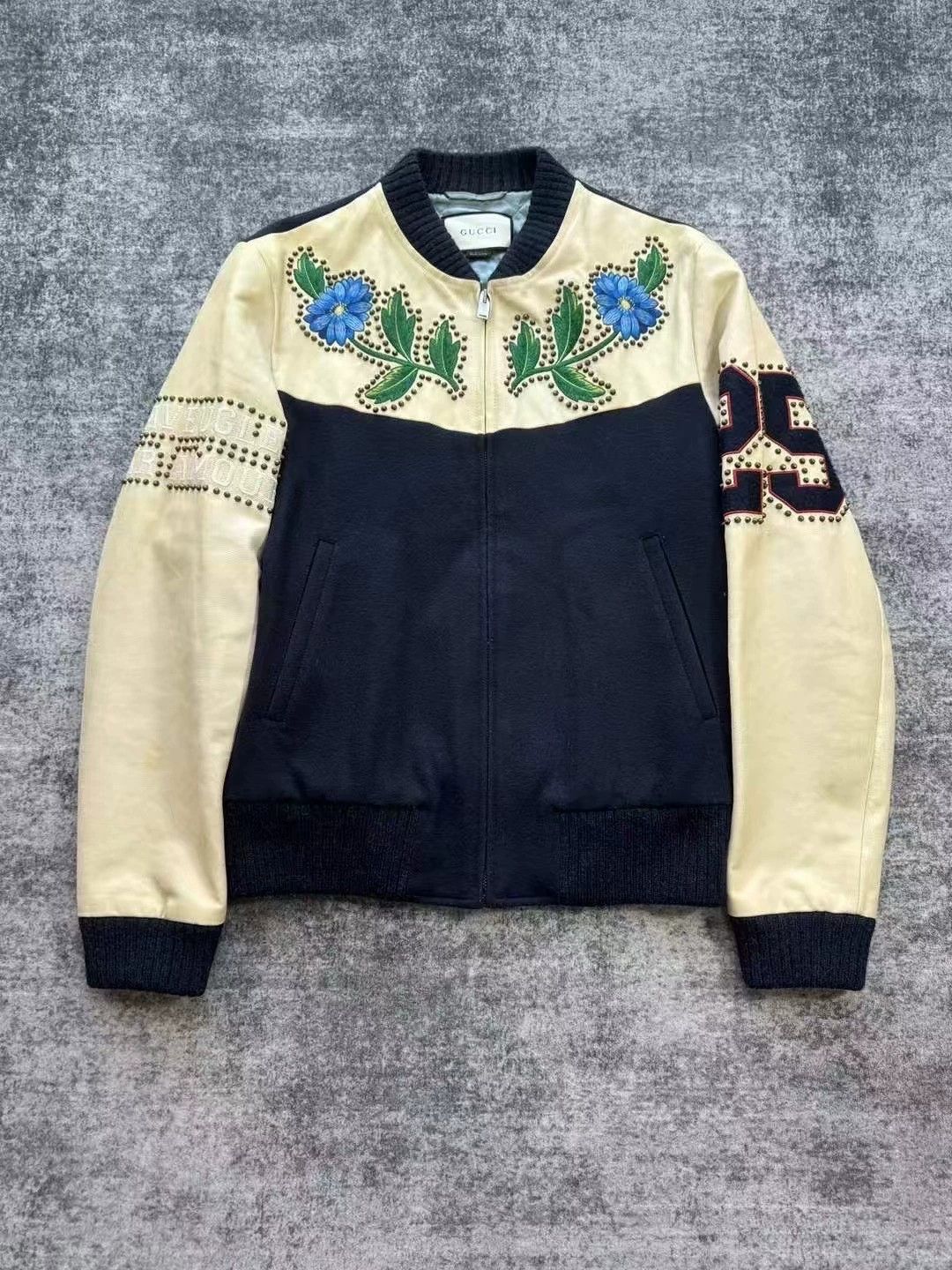 Gucci gucci floral embroidered leather sleeve jacket Size US L / EU 52-54 / 3 - 1 Thumbnail