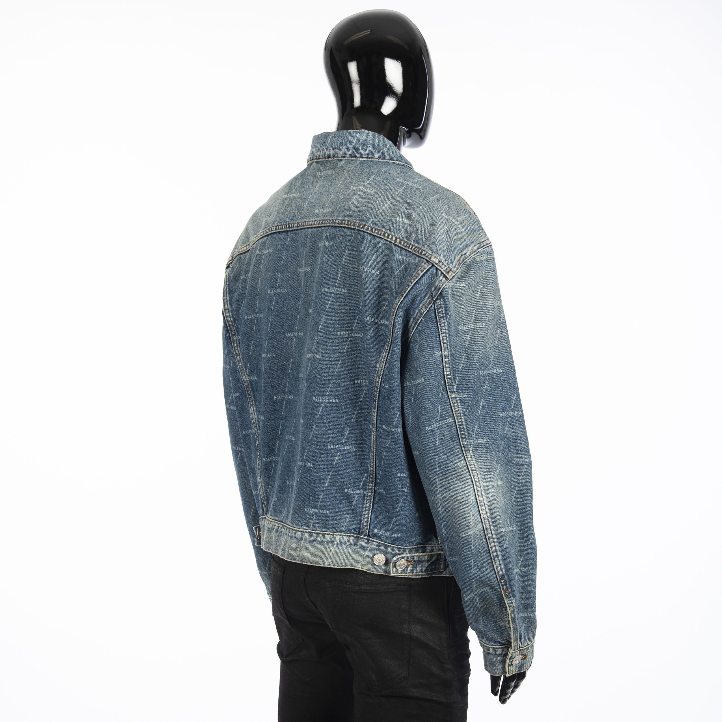 Balenciaga Large Fit Jacket In Stonewashed Blue Lasered Denim Size 50 Size US M / EU 48-50 / 2 - 7 Thumbnail