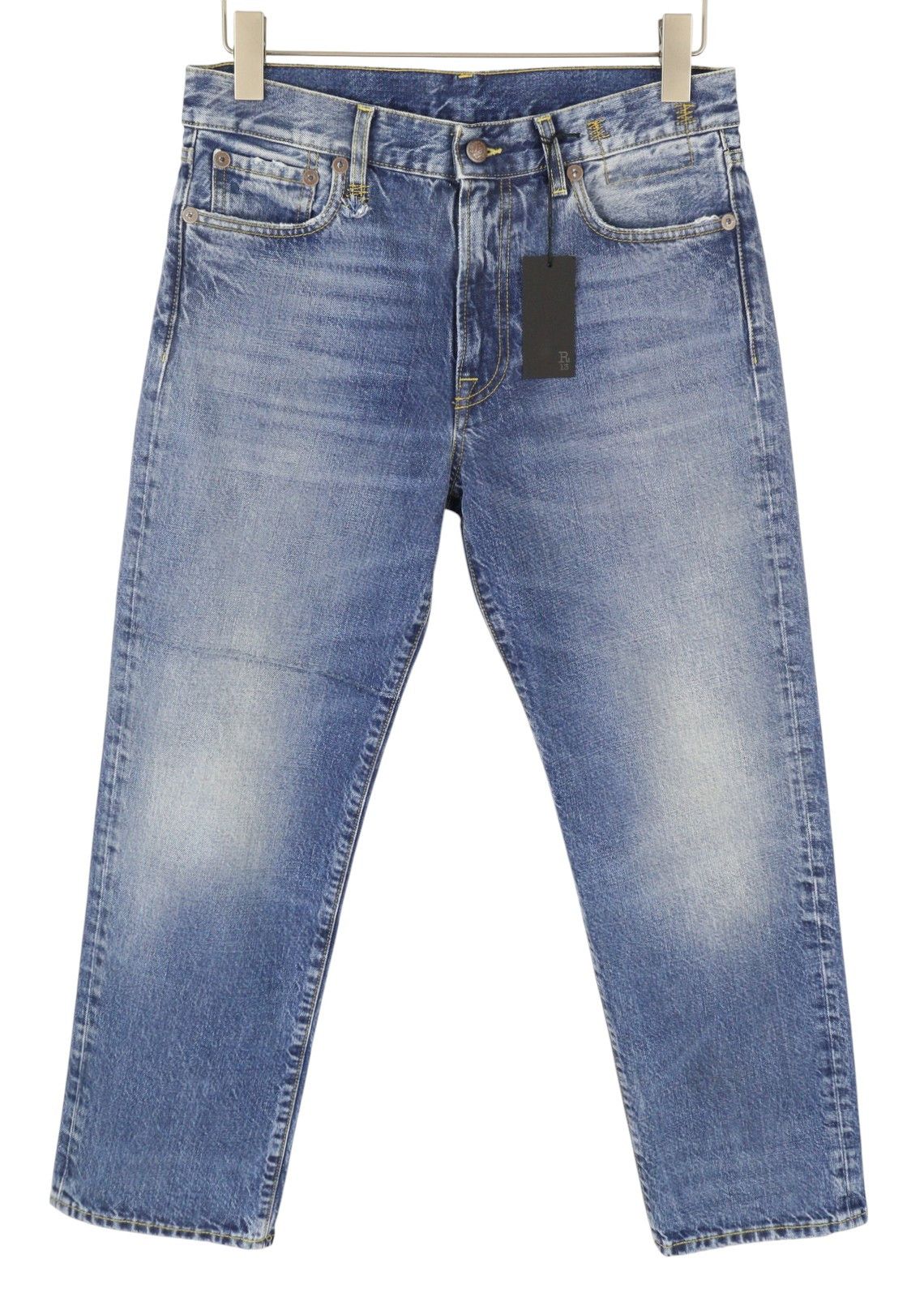 R13 ROMEO 28 Hutton Blue Faded Zip Fly Jeans 87173 Size 28" / US 6 / IT 42 - 3 Thumbnail