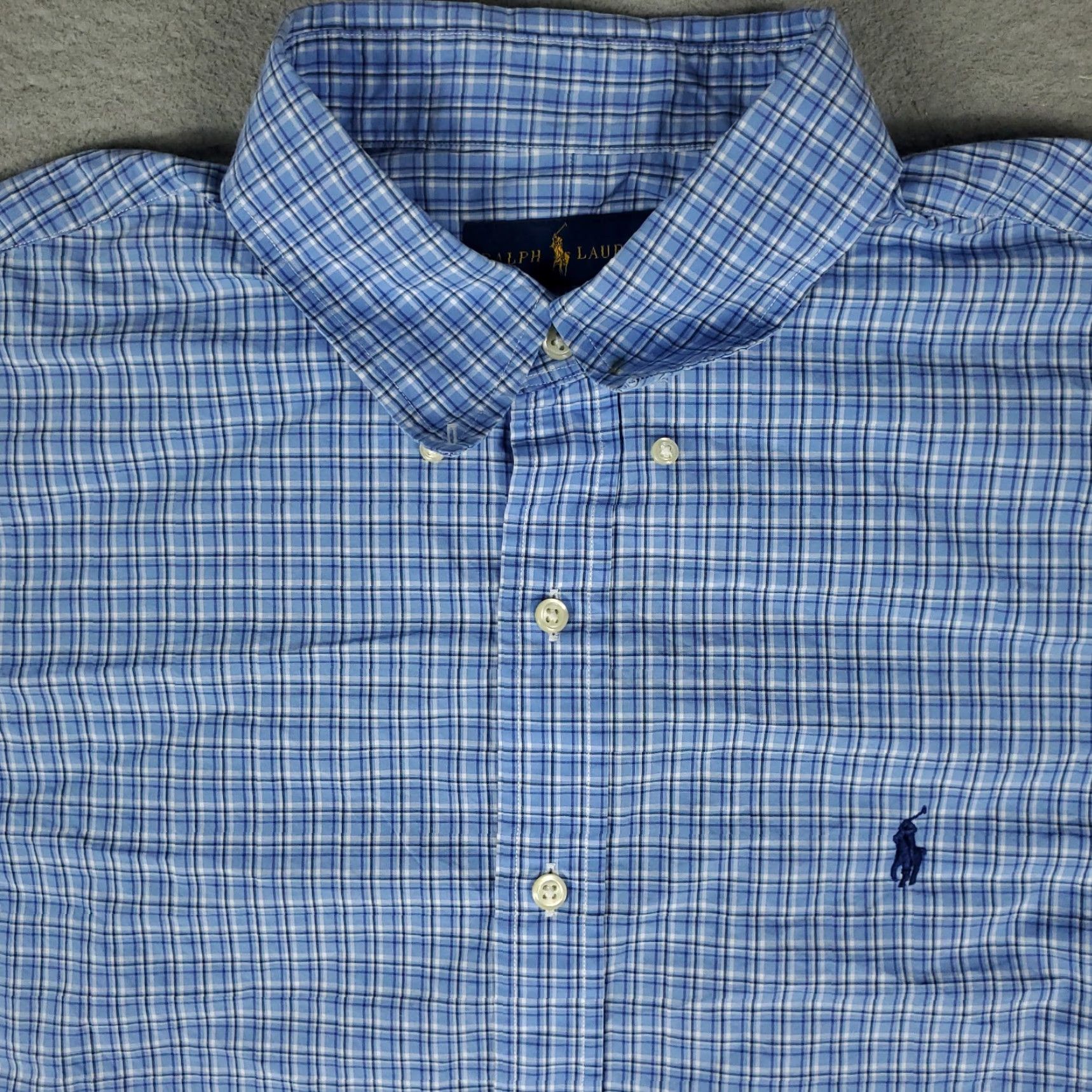 Ralph Lauren Ralph Lauren Shirt Mens XL Blue Plaid Button Up Long Sleeve Cotton Classic Preppy Logo Button-Down Size US XL / EU 56 / 4 - 2 Thumbnail