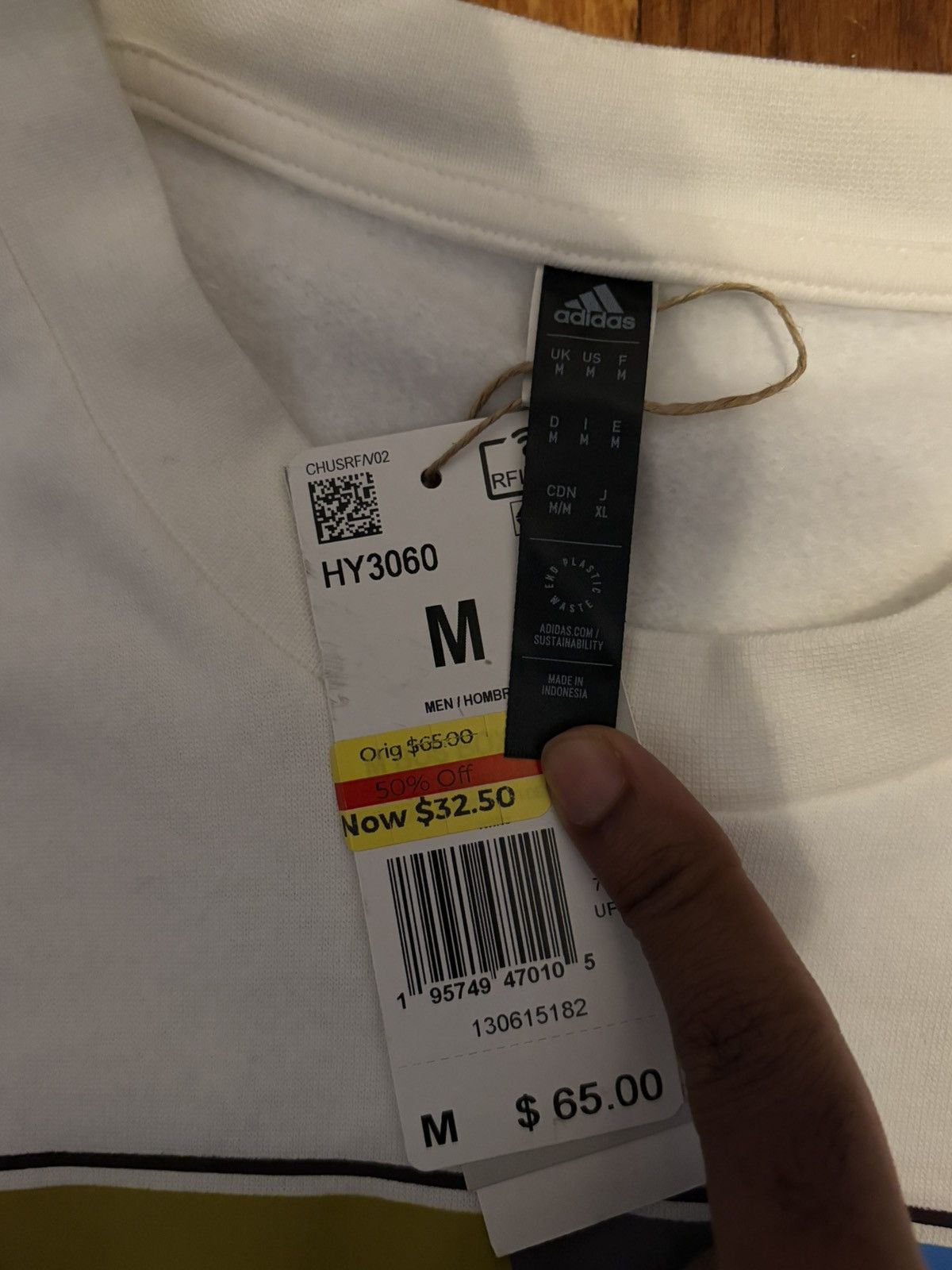 Adidas Adidas white crewneck sweatshirt Size US M / EU 48-50 / 2 - 2 Thumbnail
