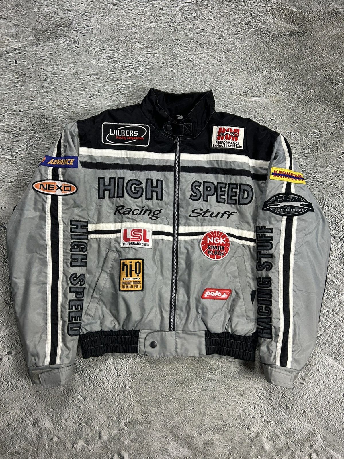 Vintage High Speed Racing Jacket vintage bomber jacket grey Size US S / EU 44-46 / 1 - 1 Thumbnail