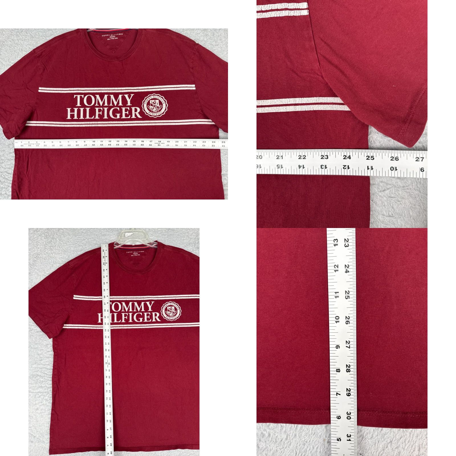 Tommy Hilfiger Tommy Hilfiger Shirt Adult 2XL Red 100% Cotton Crew Neck Jersey Embroidered Logo T-Shirt Mens Size US XXL / EU 58 / 5 - 8 Thumbnail