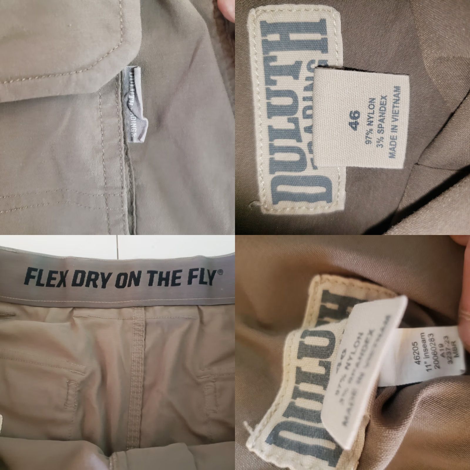 Vintage Duluth Trading Dry on the Fly Cargo Shorts Men 46"x11" Brown Nylon Spandex Size US 30 / EU 46 - 9 Thumbnail