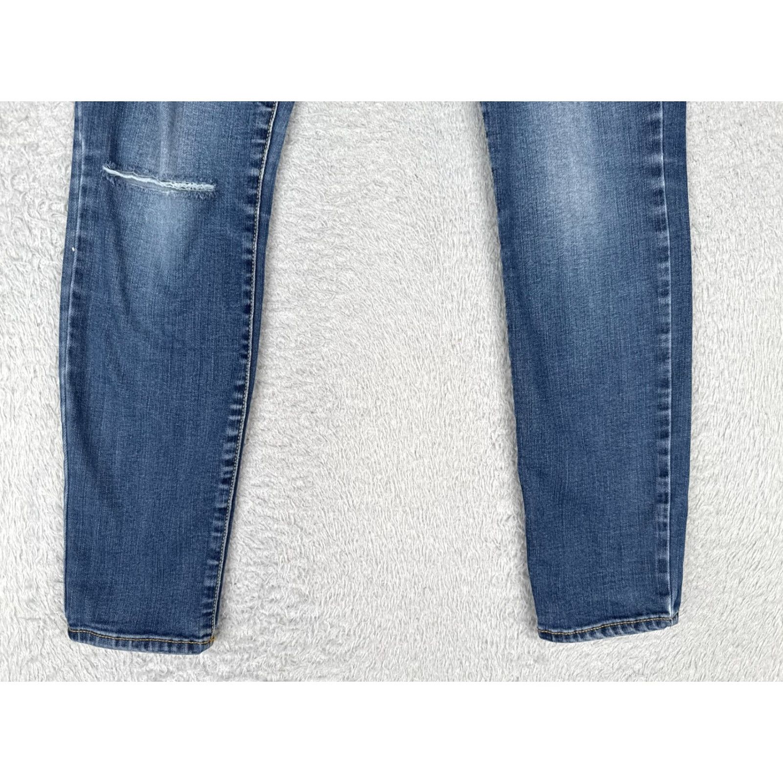 Vintage Arizona Jean Co Jeans Womens 12 Blue Super Skinny Mid Rise Distressed Stretch Size 28" / US 6 / IT 42 - 2 Thumbnail