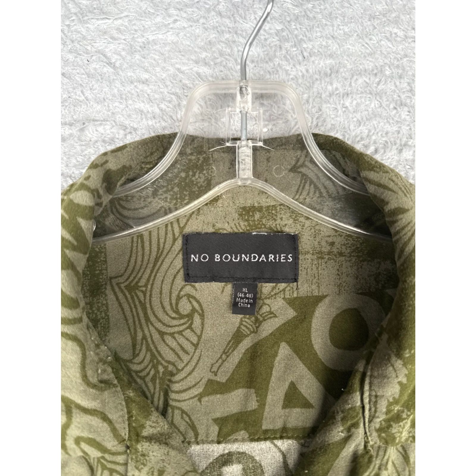 Vintage No Boundaries Men Shirt XL Green Floral Palm Vibes 100% Rayon Hawaiian Size US XL / EU 56 / 4 - 6 Thumbnail