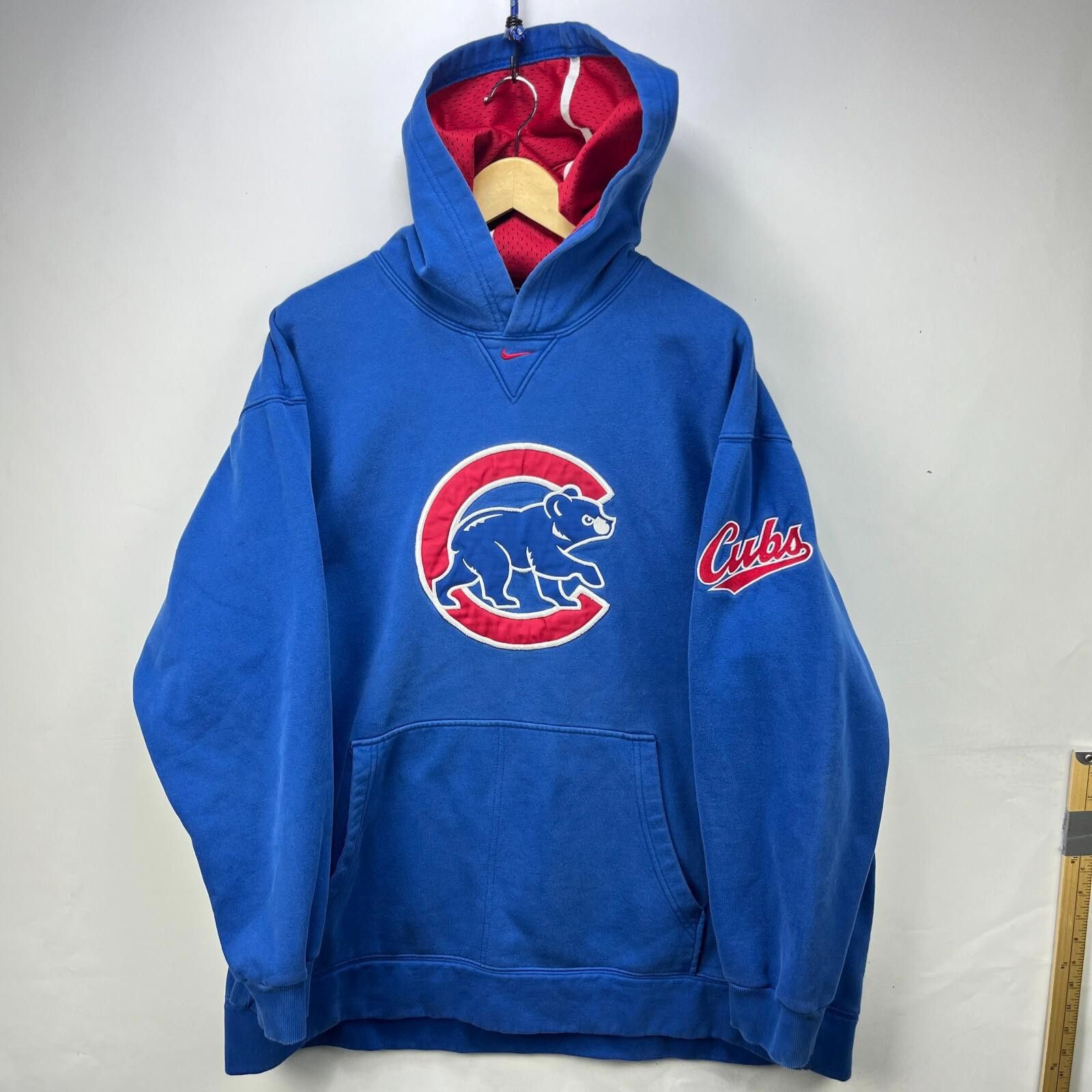 Nike Vintage Nike Middle Swoosh Chicago Cubs Hoodie 2XL Size ONE SIZE - 1 Thumbnail