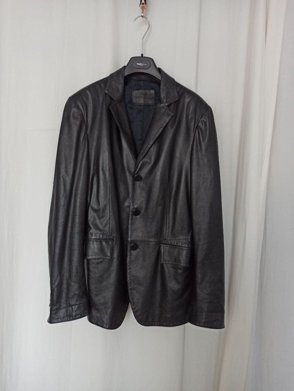 Giorgio Armani Single-breasted nappa-leather jacket