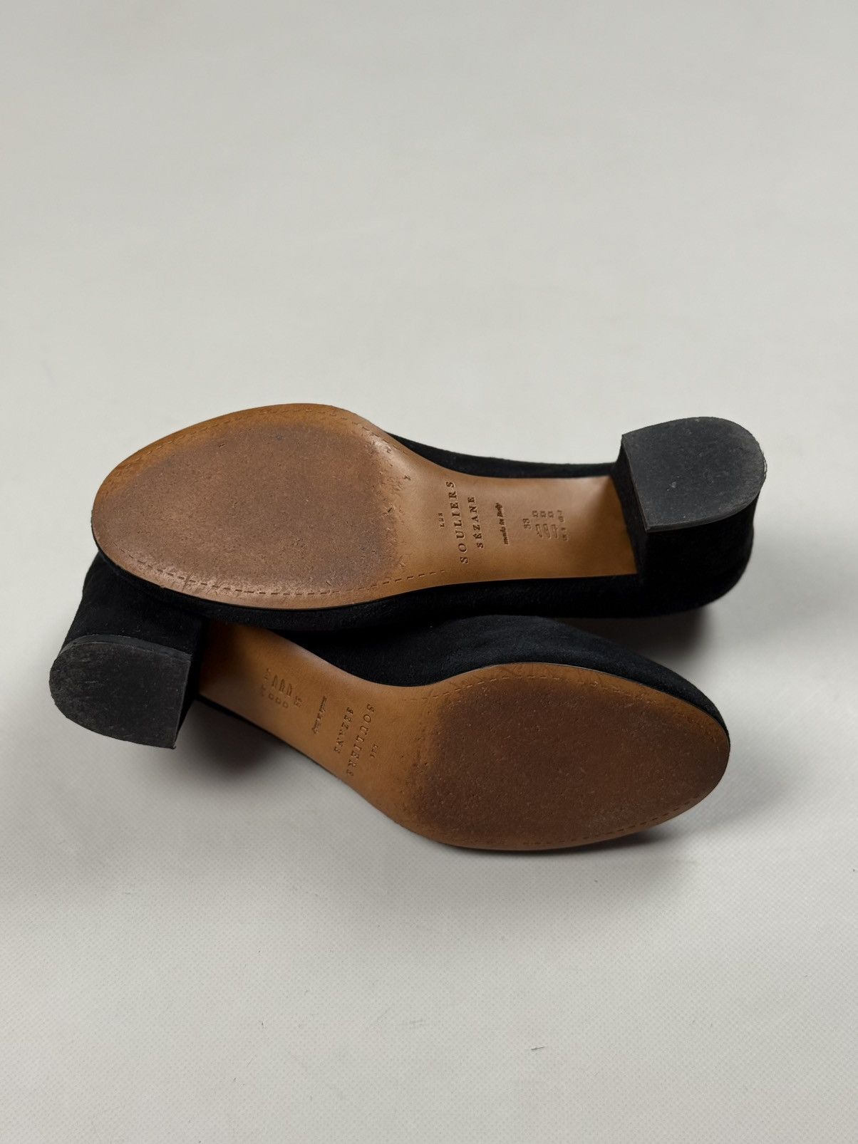 Sezane Les Souliers Sezane Ladies Suede Pump Block Heels Shoes Size US 7 / IT 37 - 22 Thumbnail