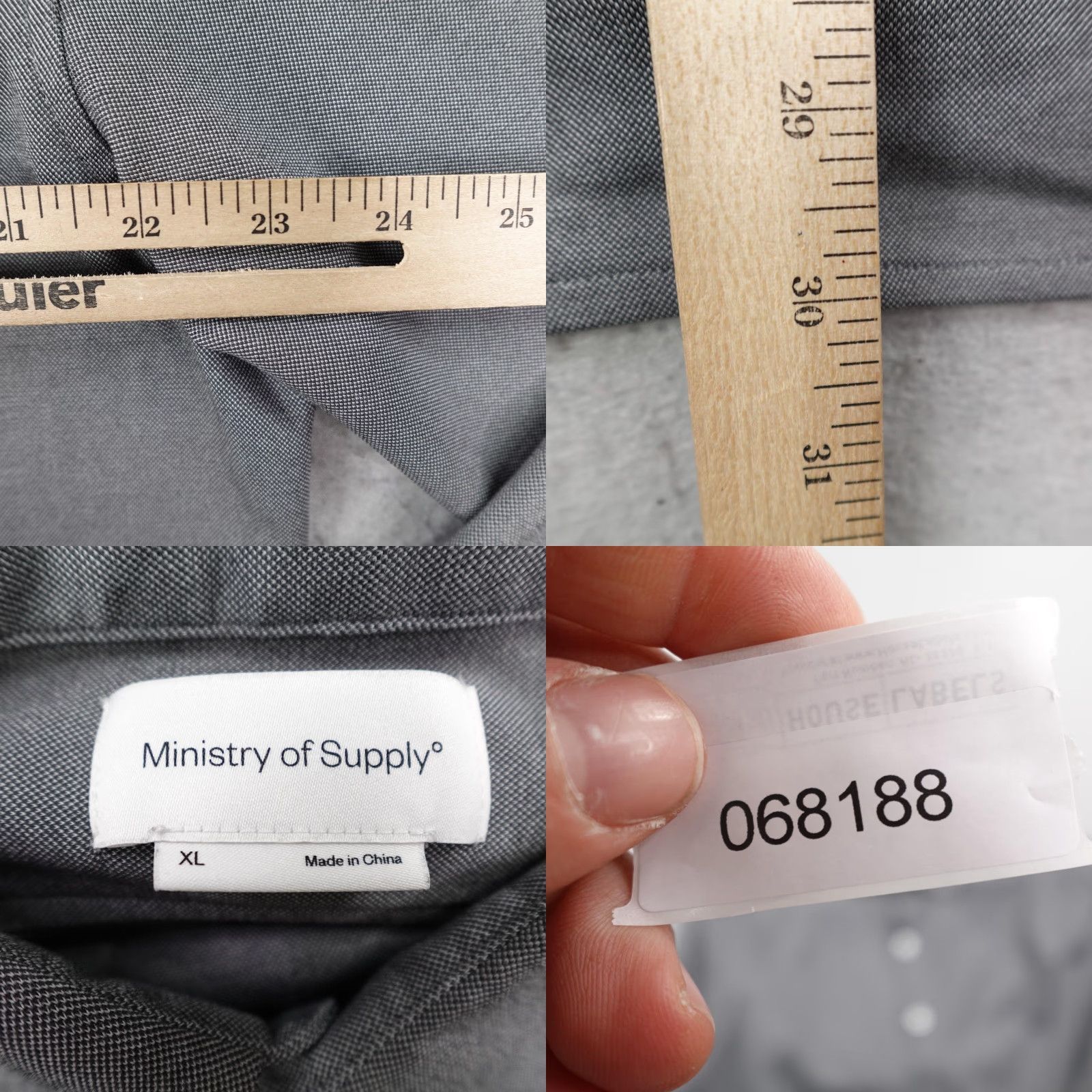 Vintage Ministry Of Supply Apollo Dress Shirt Mens XL Gray Button Up Performance Flex Size 46R - 8 Thumbnail