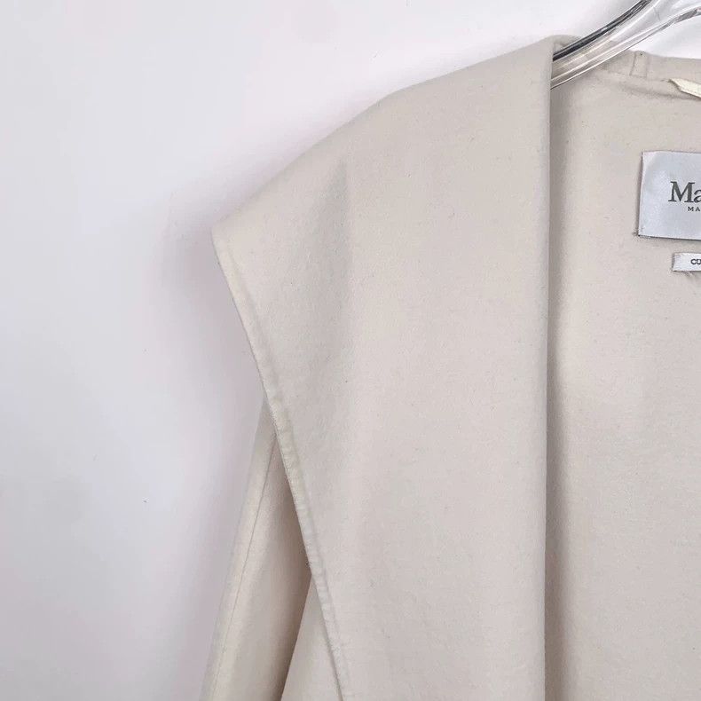 Max Mara Max Mara Off-white wool hooded belt coat Size L / US 10 / IT 46 - 3 Thumbnail