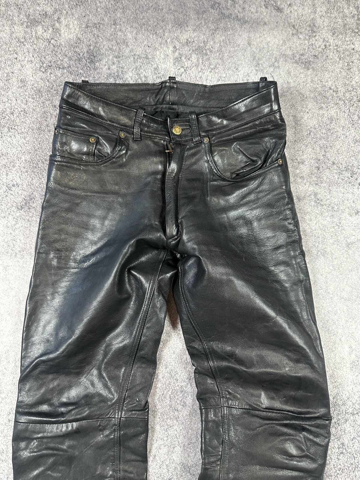 Leather Y2K Vintage Leather Pants Opium Style Alt Biker USA Rare M Size US 32 / EU 48 - 4 Thumbnail