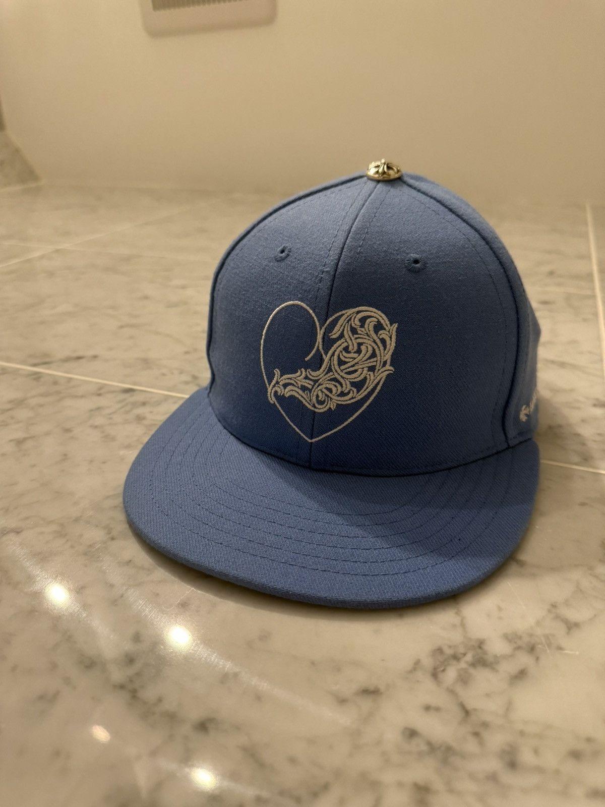 Chrome Hearts Chrome Hearts Fitted Vine Heart Hat “Carolina Blue” Size ONE SIZE - 1 Thumbnail