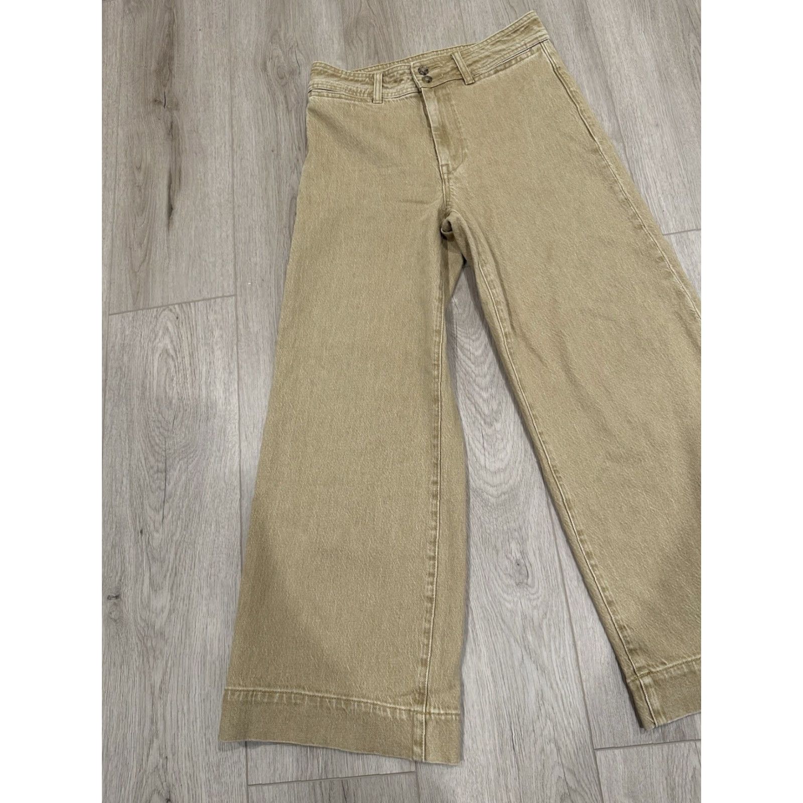 Faherty Faherty Women’s Pants in Gilded Sand Wash Wide Leg Stretch 27 Sand Womens Size 27" / US 4 / IT 40 - 3 Thumbnail