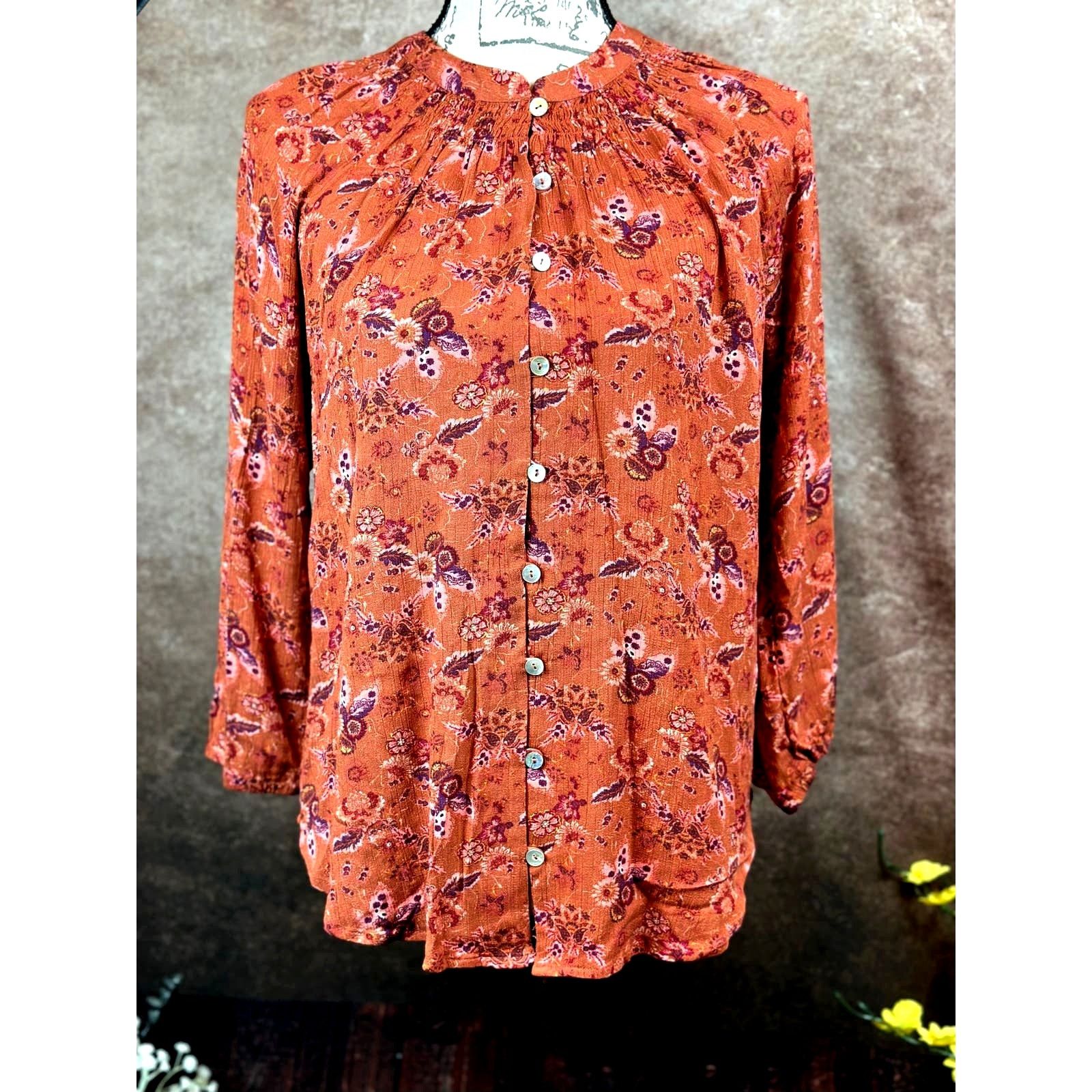 Other Mason & Belle Button & Loop Closure Tunic Rustic Floral S Size S / US 4 / IT 40 - 3 Thumbnail