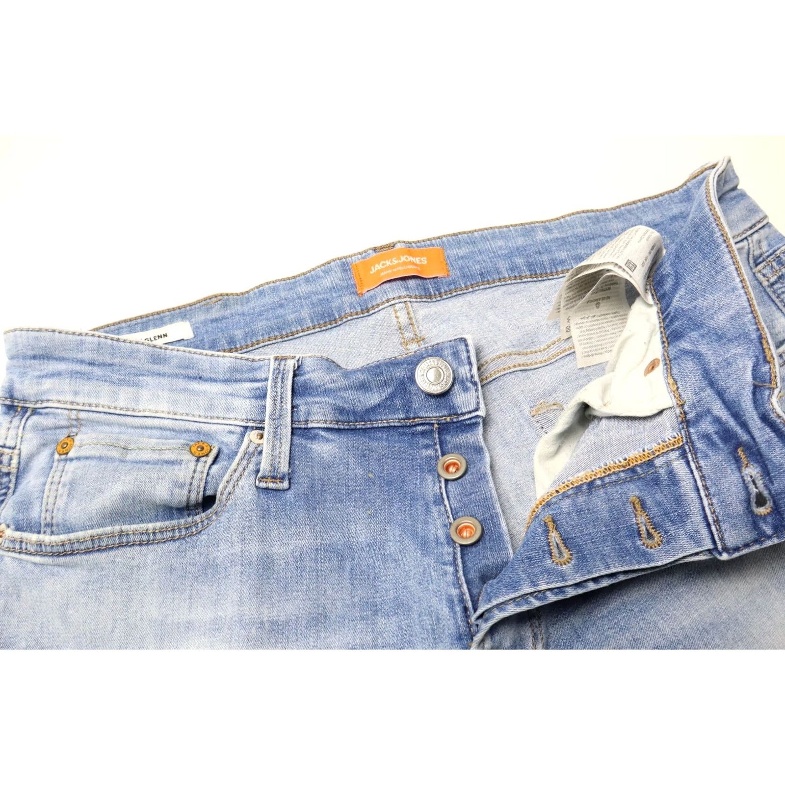 Jack & Jones JACK & JONES Jeans Men's W30/L32 Blue Faded Whiskers Button Stretch Slim/Glenn Size US 30 / EU 46 - 4 Thumbnail