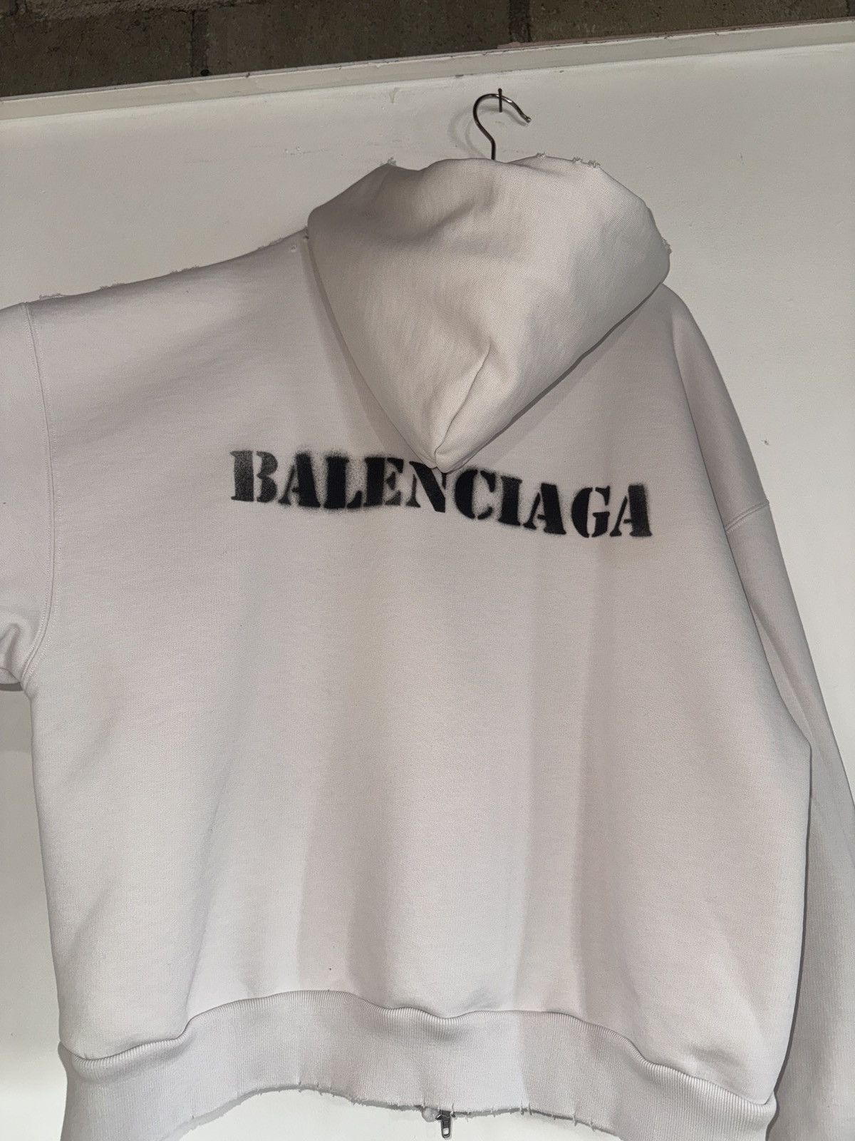 Balenciaga BALENCIAGA STENCIL TYPE ZIP-UP HOODIE Size US L / EU 52-54 / 3 - 8 Thumbnail