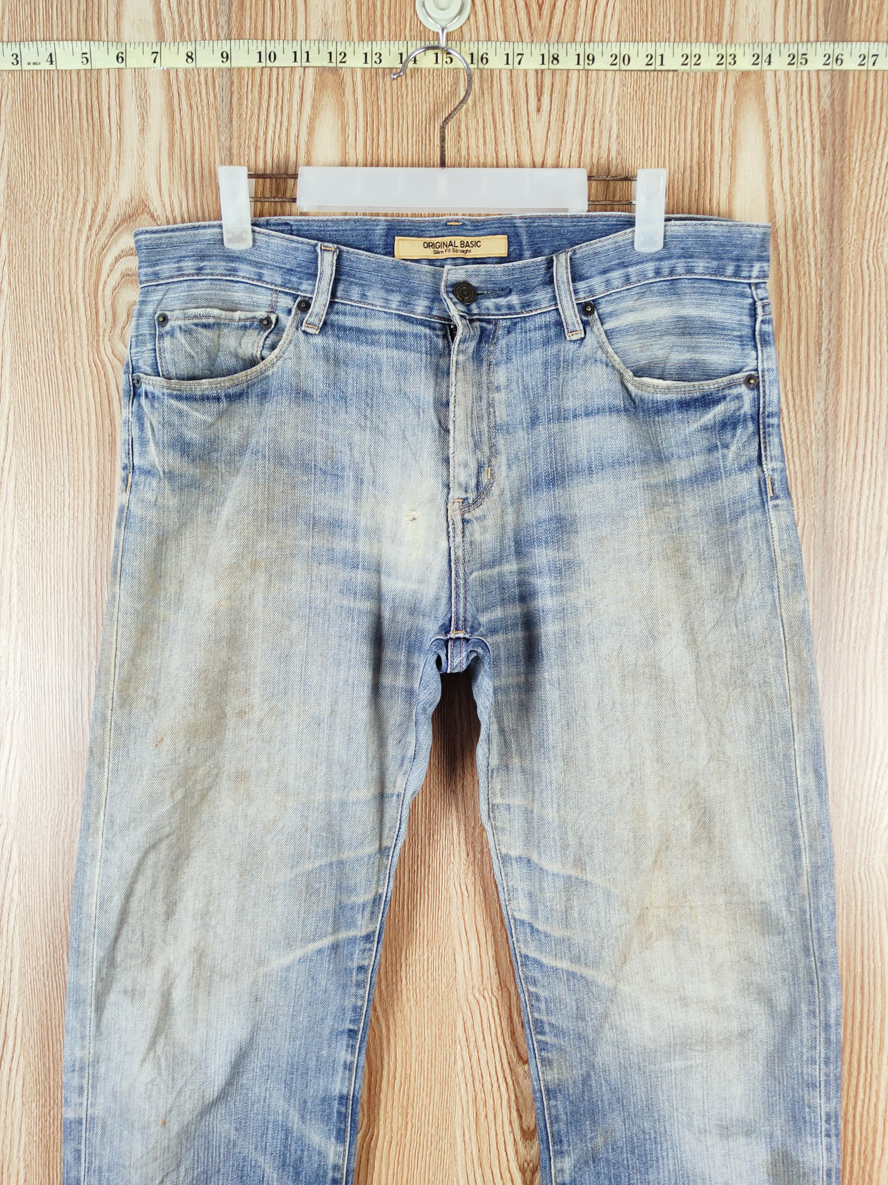 Uniqlo × Vintage Uniqlo Blue Faded Distressed Ripped Jeans Size US 36 / EU 52 - 2 Thumbnail