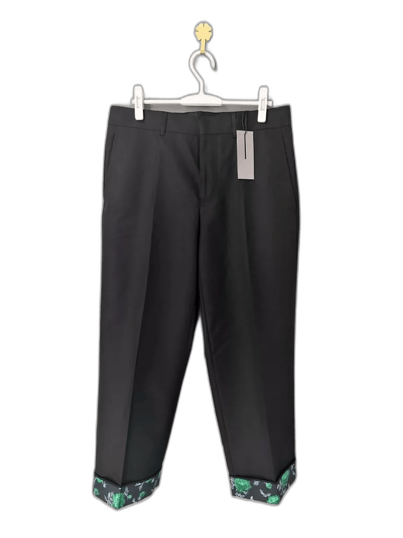 Dior Dior Black Rose Cuffed Cropped Trousers Size 42" / US 20 - 1 Thumbnail