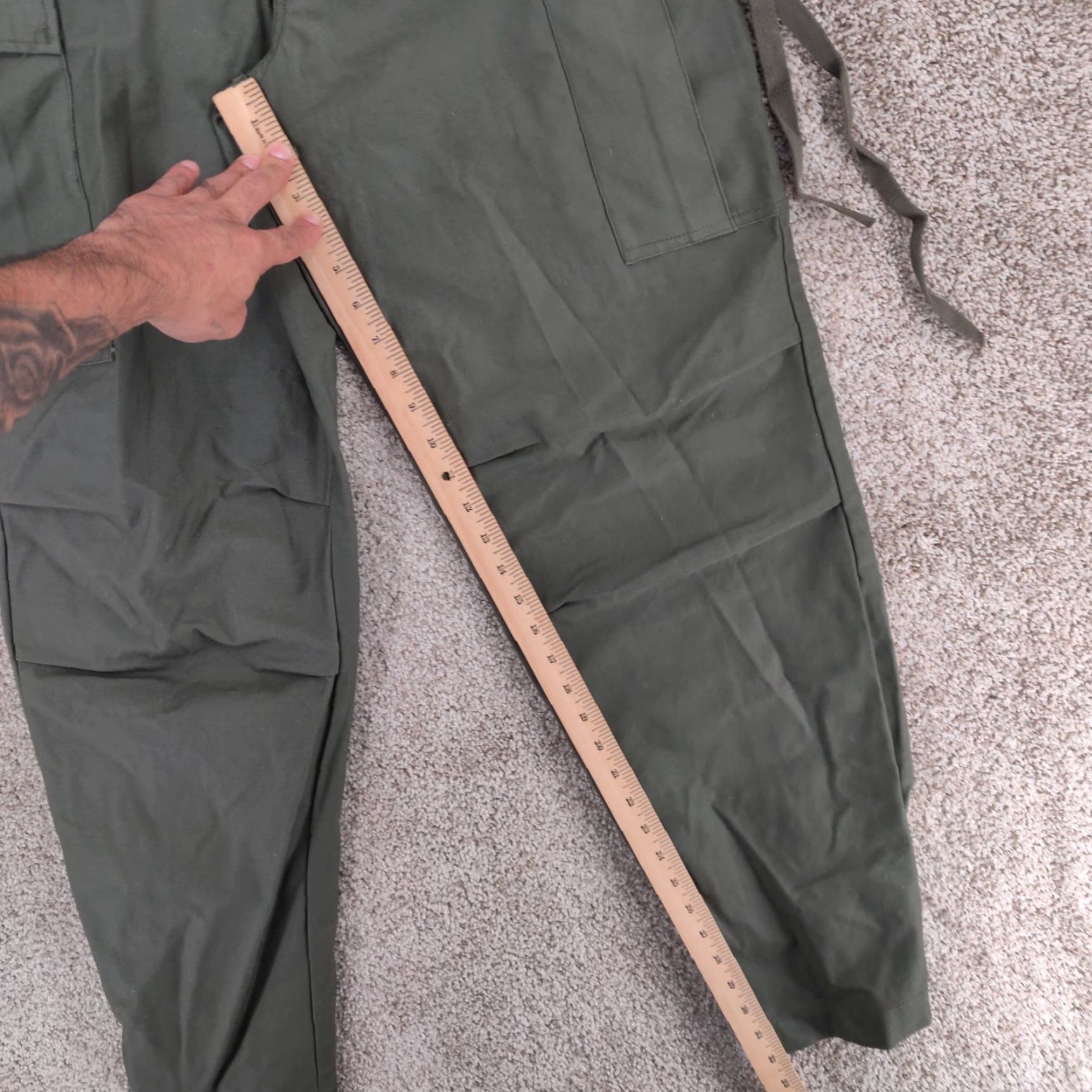 Alpha Industries Vtg Alpha Industries Military Trousers Cargo Pants Mens 30 Green Canvas 32 Inseam 30 Waiste Adjustable Lined Field Workwear Winter Army 90s Mens Size US 32 / EU 48 - 4 Thumbnail