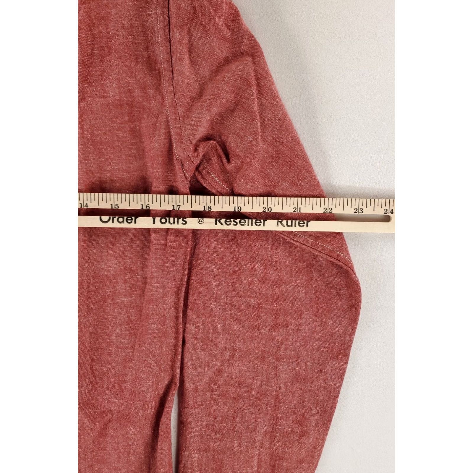 J.Crew J.CREW Shirt Button Down Chambray Japanese Selvedge Red Slim Mens XS Red Long Sleeve Shirt Size US XS / EU 42 / 0 - 5 Thumbnail
