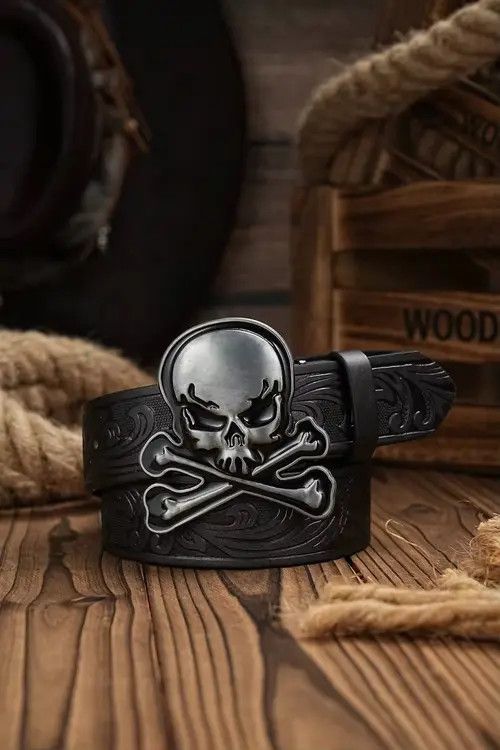 Leather Chihiro x Ayumi Skull alloy PU leather belt Size ONE SIZE - 6 Thumbnail