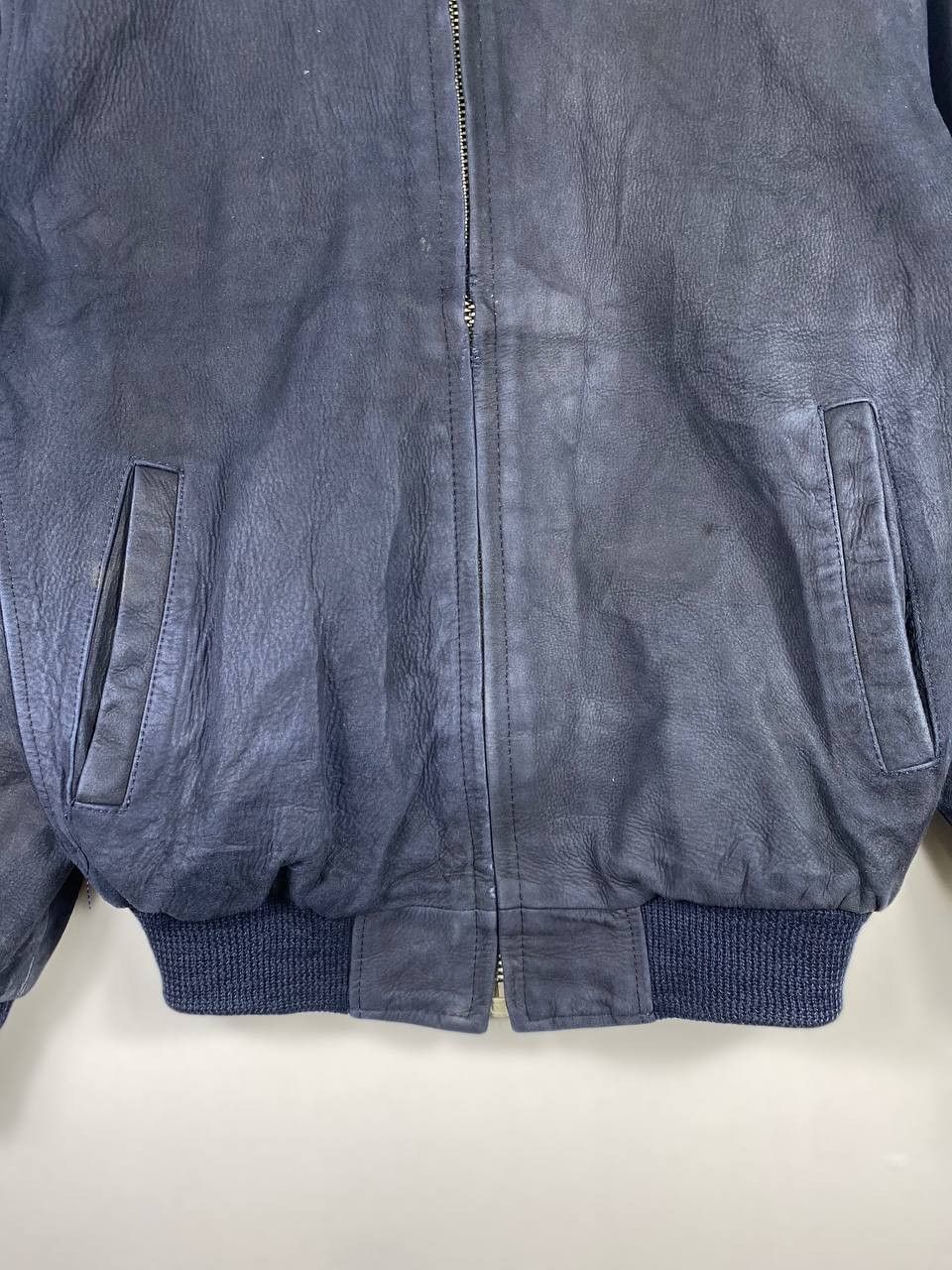 Leather vintage japanese brand bomber leather jacket nice design Size US L / EU 52-54 / 3 - 3 Thumbnail