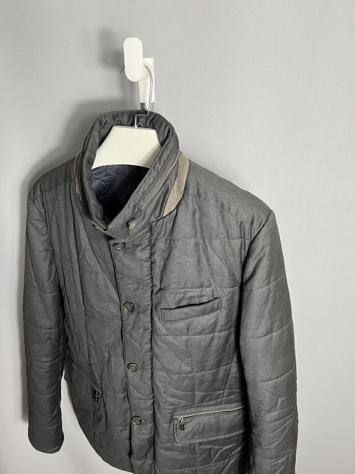 Gimo's gimos lanificio comero mens jacket wool grey coat full zip Size US L / EU 52-54 / 3 - 3 Thumbnail