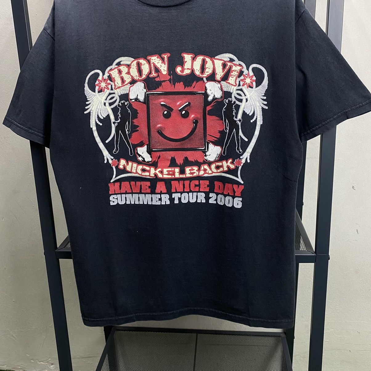 Band Tees Vintage Bon Jovi Nickelback 2006 World Tour Have A Nice Day Size US L / EU 52-54 / 3 - 4 Thumbnail