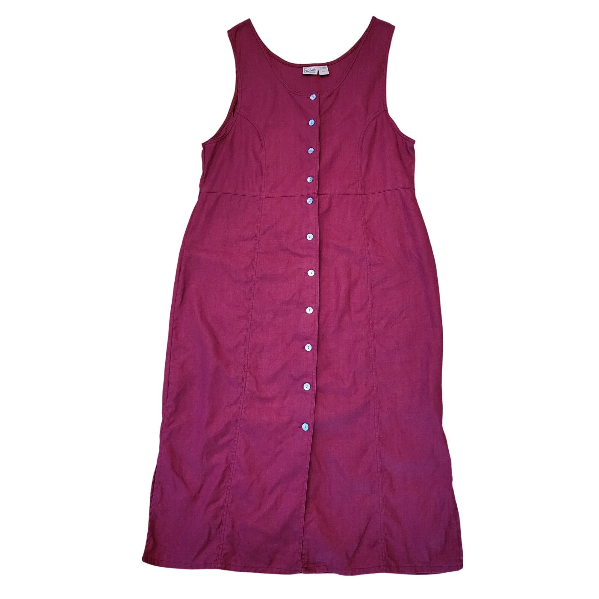 Woolrich Woolen Mills Woolrich L Pepper Red Linen Sleeveless Button Down Maxi Jump Size L / US 10 / IT 46 - 1 Thumbnail