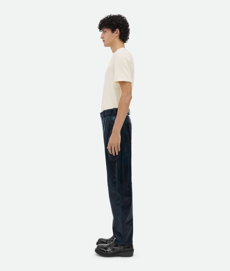 Bottega Veneta o1s1rm0326 Leather Belted Trousers in Blue Size US 34 / EU 50 - 2 Thumbnail