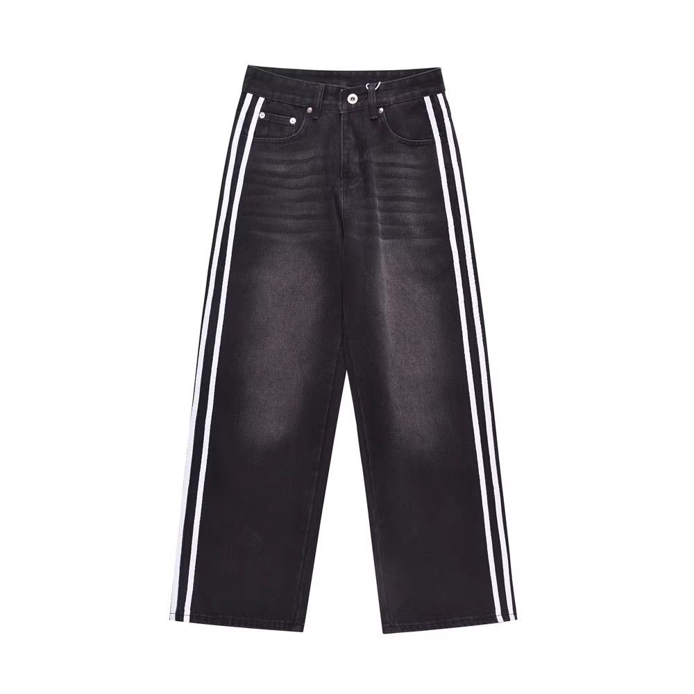 Japanese Brand × Jean Men's hiphop side stripe stitching oversize casual jeans Size US 32 / EU 48 - 1 Thumbnail