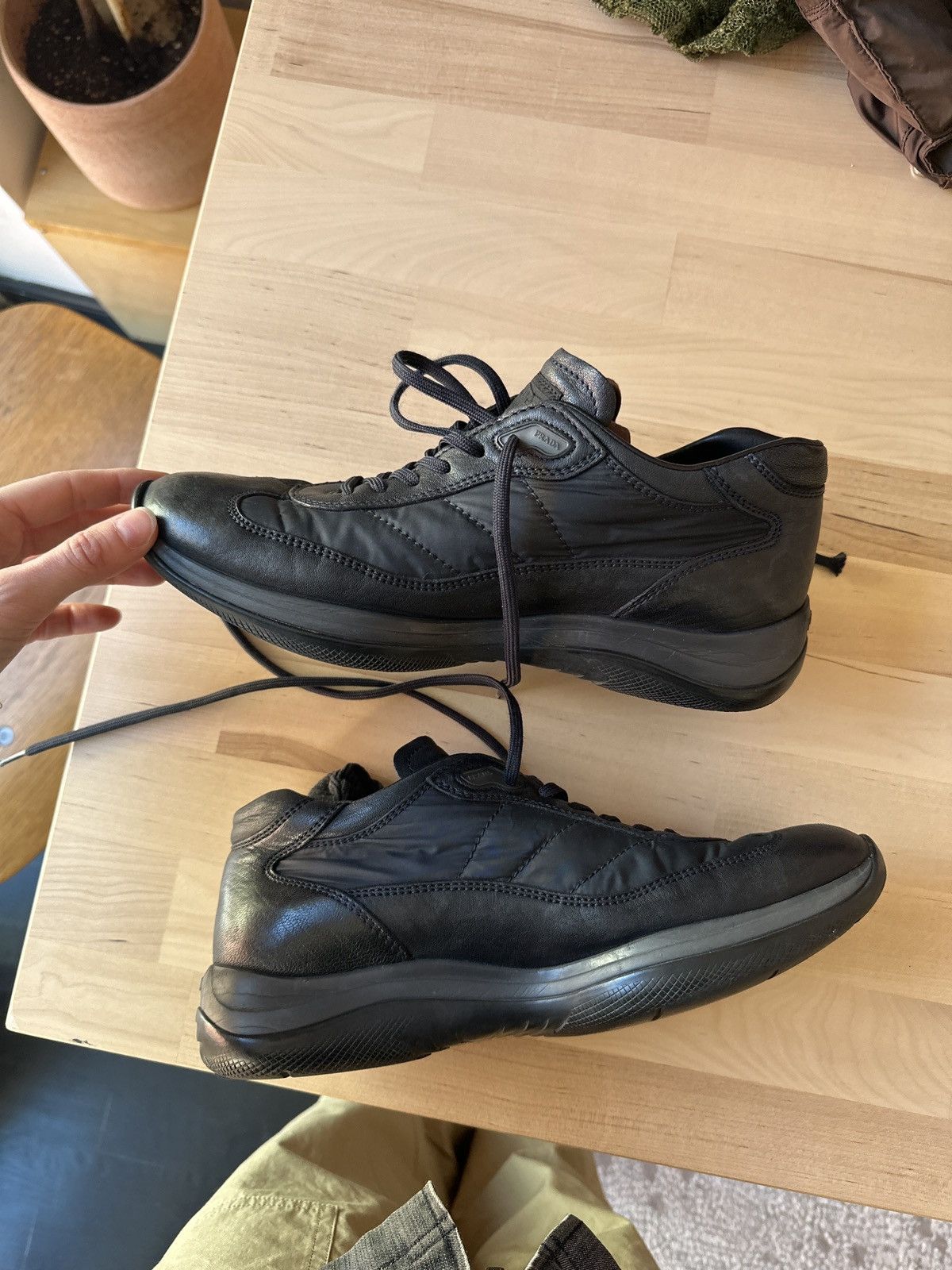 Prada prada sneakers leather + nylon Size US 8.5 / IT 38.5 - 8 Thumbnail